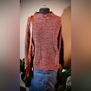 Cupcakes & Cashmere Burnt Orange Mock Neck Sweater S
